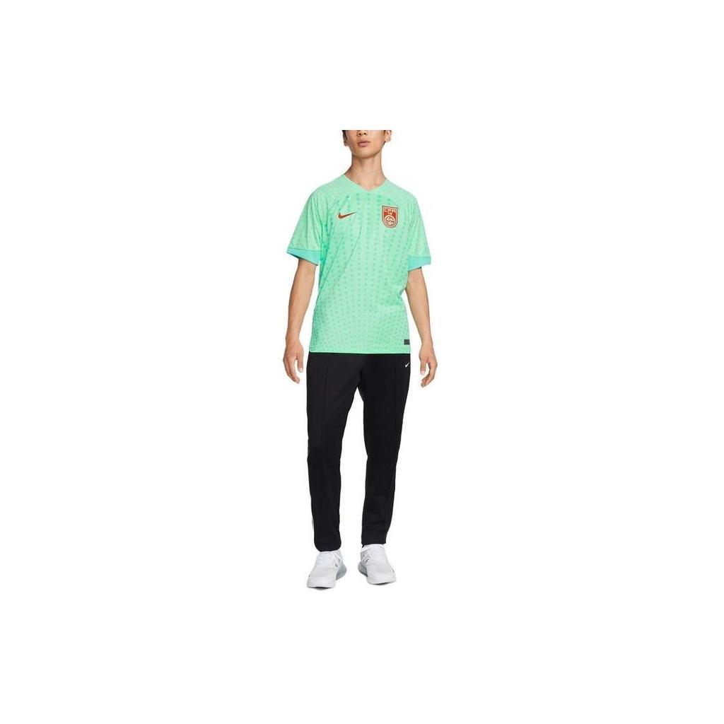 Nike Fan Edition 2022/23 Season China Team Polka Dot Print V-Neck Quick-Dry Short Sleeve Football Shirt Men Tops Bright-Green DN0707-342