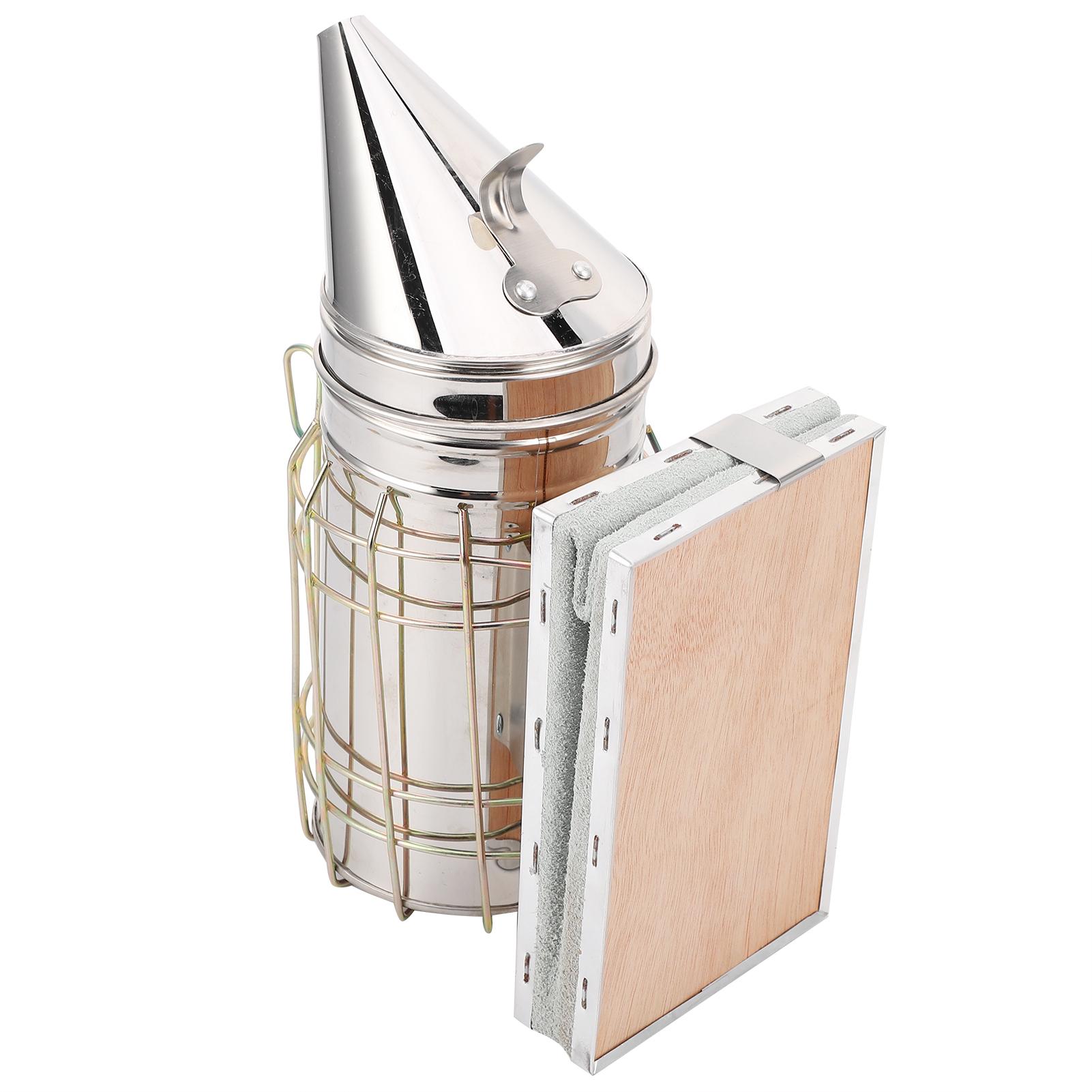 

Дымарь для пчел из нержавеющей стали, пчеловодческий инструмент, распылитель дыма для улья со щитком