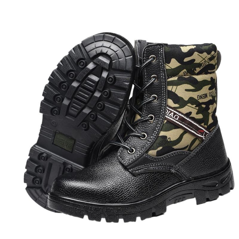 

Labor Insurance Shoes Men s High-top Anti-smashing, Anti-piercing, Non-slip, Oil-resistant, Warm and Velvet Work Cotton Shoes 37