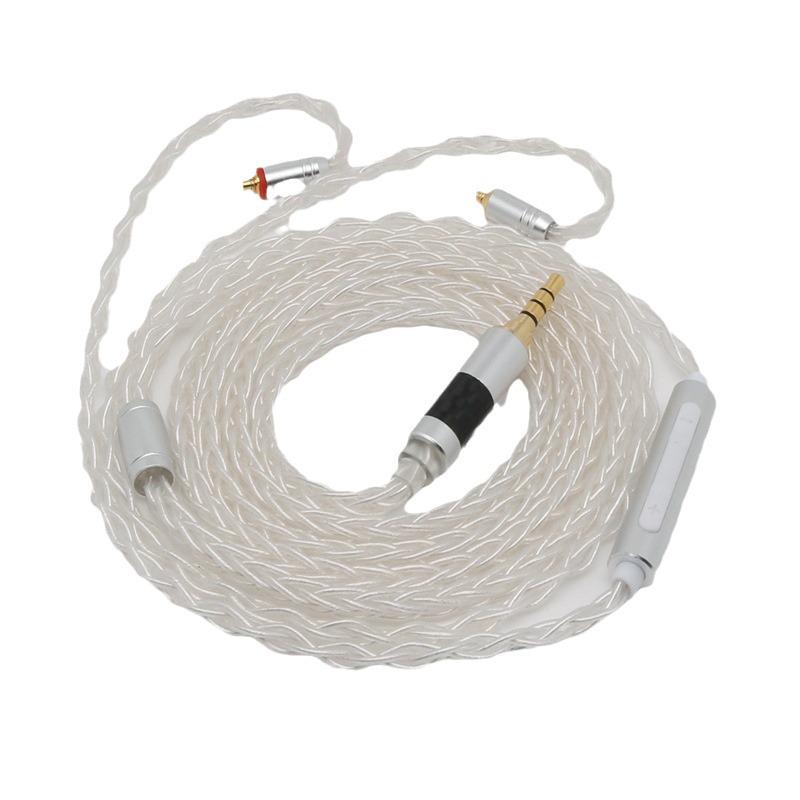 Osmižilový postříbřený měděný kabel pro sluchátka s MMCX, QDC 0.78 a USB Type-C mikrofonem
