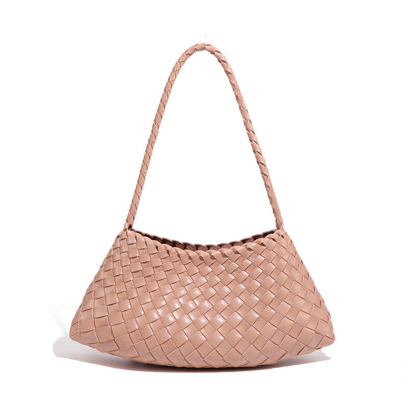 Borsa da donna a spalla singola borsa intrecciata alla moda borsa versatile da sotto braccio borsa a mano retrò madre e figlio