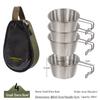 4-Piece Outdoor Snow Cup Set: Portable Stainless Steel Bowls for Camping, Picnic, Hiking, and Fishing