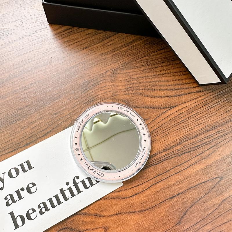 Round Mirror Magnetic Suction Mobile Phone Airbag Bracket Base Portable Makeup Mirror Simple Mirror Sticker Refrigerator Sticker Makeup Mirror