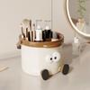 High-capacity Handheld Pen Holder Double-deck Stationery Organizer Pencil Storage Box  Office
