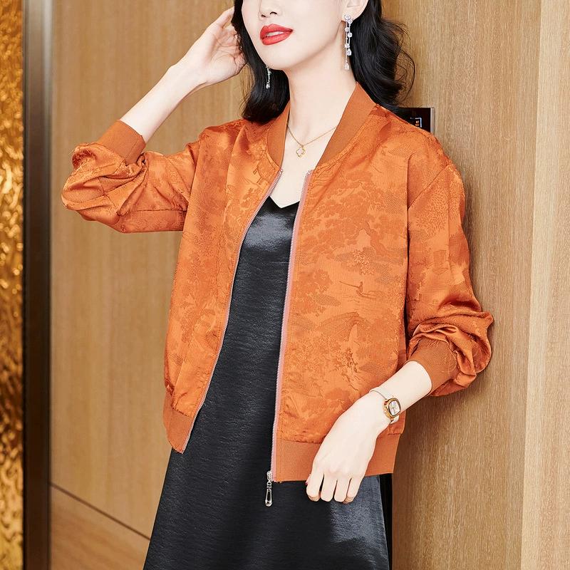 

Женская весенняя повседневная бейсбольная куртка с длинными рукавами, тонкая короткая куртка, элегантная летняя куртка XS