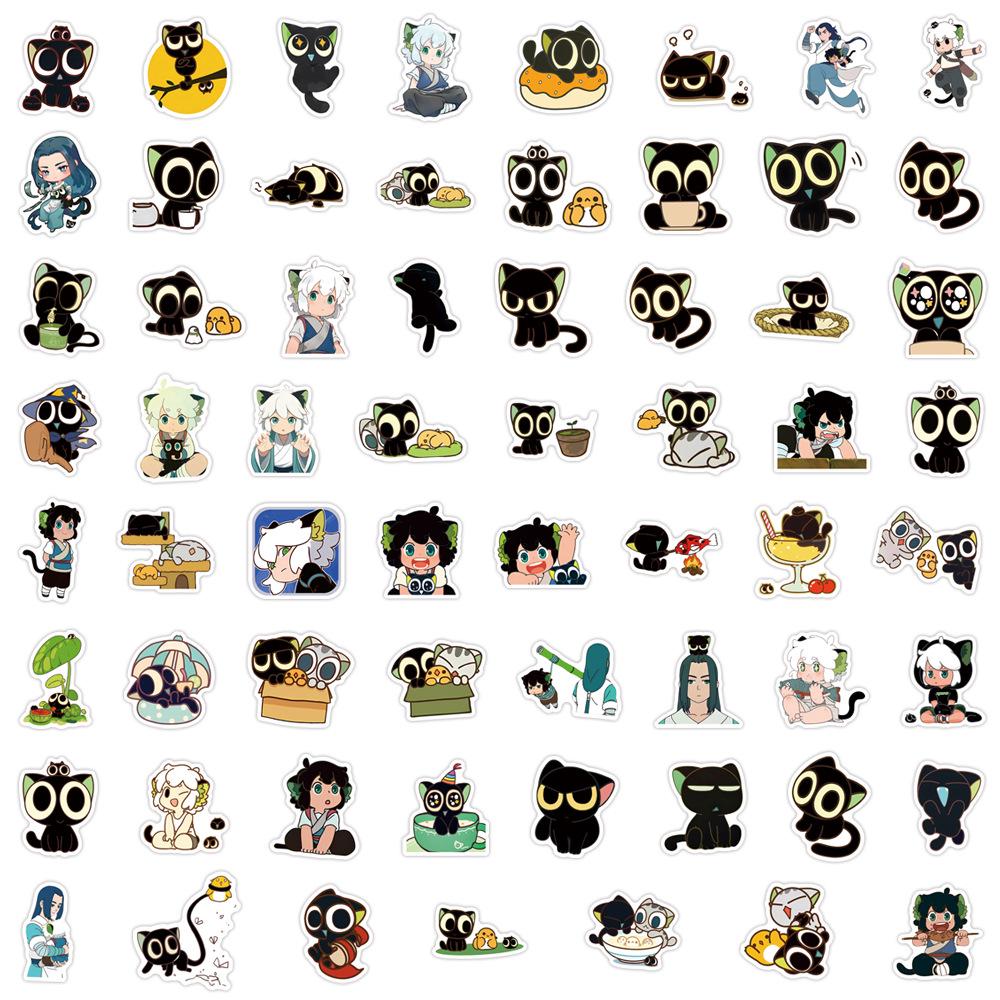 

60 Cartoon Anime Luo Xiaohei Zhan Ji Waterproof Stickers for Journals, Water Bottles, and Computers