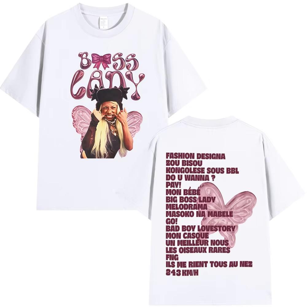 

Rapper Theodora BOSS Lady album graphics 100Cotton music Tshirt Men 2026 New Summer Hip hop unisex Short sleeve shirt fan gifts M