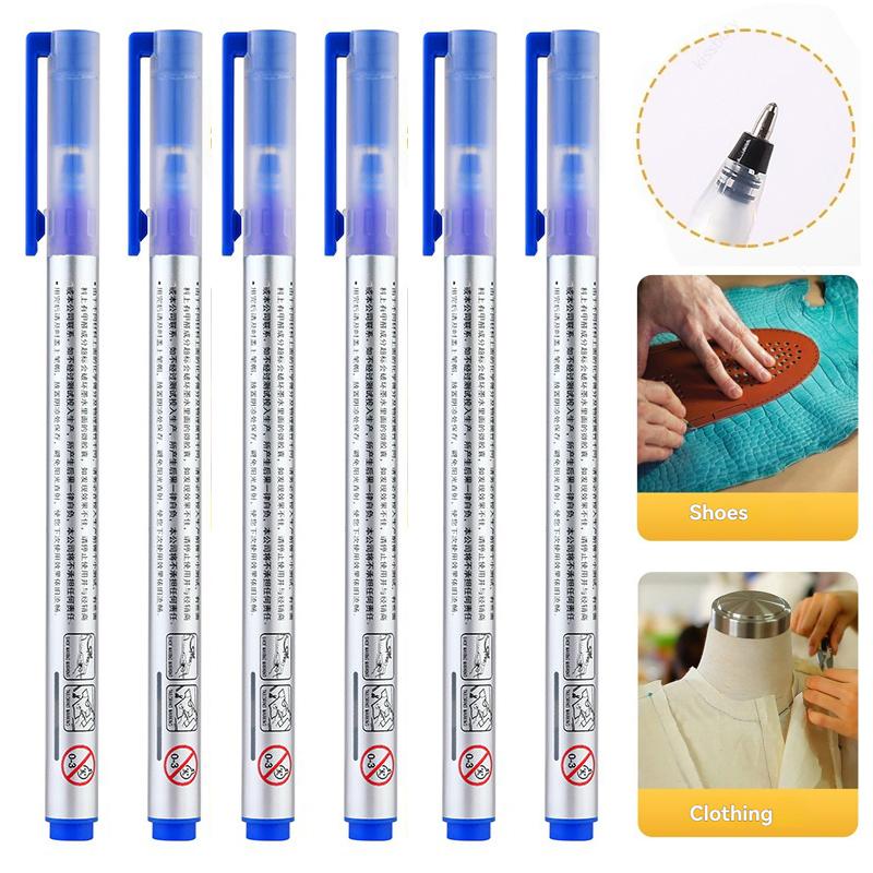 6Pcs/Set Large capacity Heat Erasable Magic Marker Pen Temperature Disappearing Fabric Pens Line Marking DIY Sewing Accessories