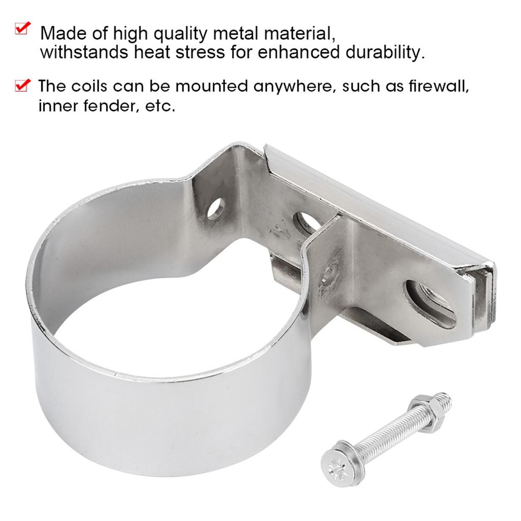 Metal Ignition Coil Mount Bracket Fit for Ford Mustang F150(ChromE Plated Silver)