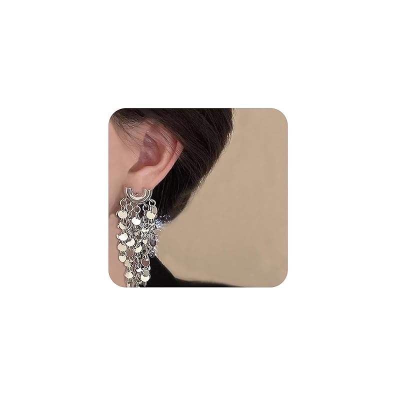 

[Mesaro] cute earrings ladies Compatible with metal allergies earrings silver sway accessories present Popularity Sparkling stainless Larger