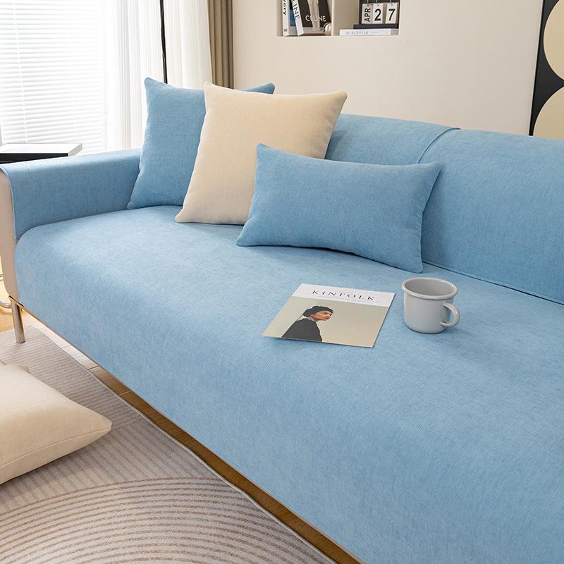 Chenier Sofa Cushion Is Universal In All Seasons, Non-Slip, High-End Gray Seat Cushion, Simple Sofa Cover, Cover Cloth, Backrest Towel.