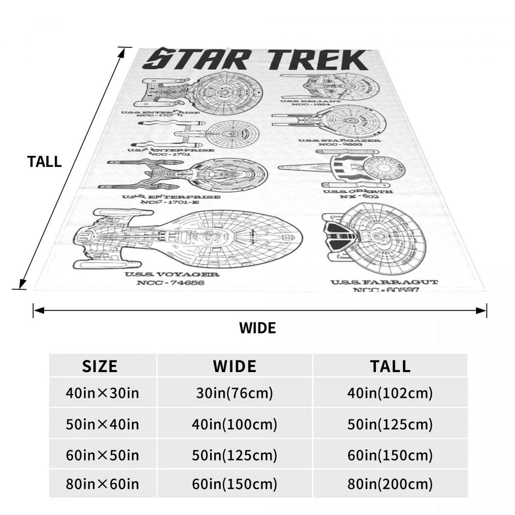 Stars Treks Ships Of The Past Schematics Fleece Throw Blanket Blanket for Home Couch Soft Bedroom Quilt
