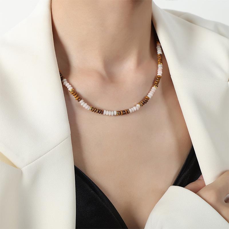 

Камень Тяньхэ, агатовый камень, бусины счеты, круглые бусины, ожерелье ручной работы из бисера, аксессуары Майяра, индивидуальность, темперамент, универсальные украшения