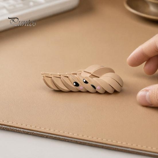 Steamed Bun Toy 3D Printed Twisting Dumpling Toy, Slippery Cartoon Expression Anxiety Relief Articulated Spiral Rotating Dough Ball Fidget for Stress