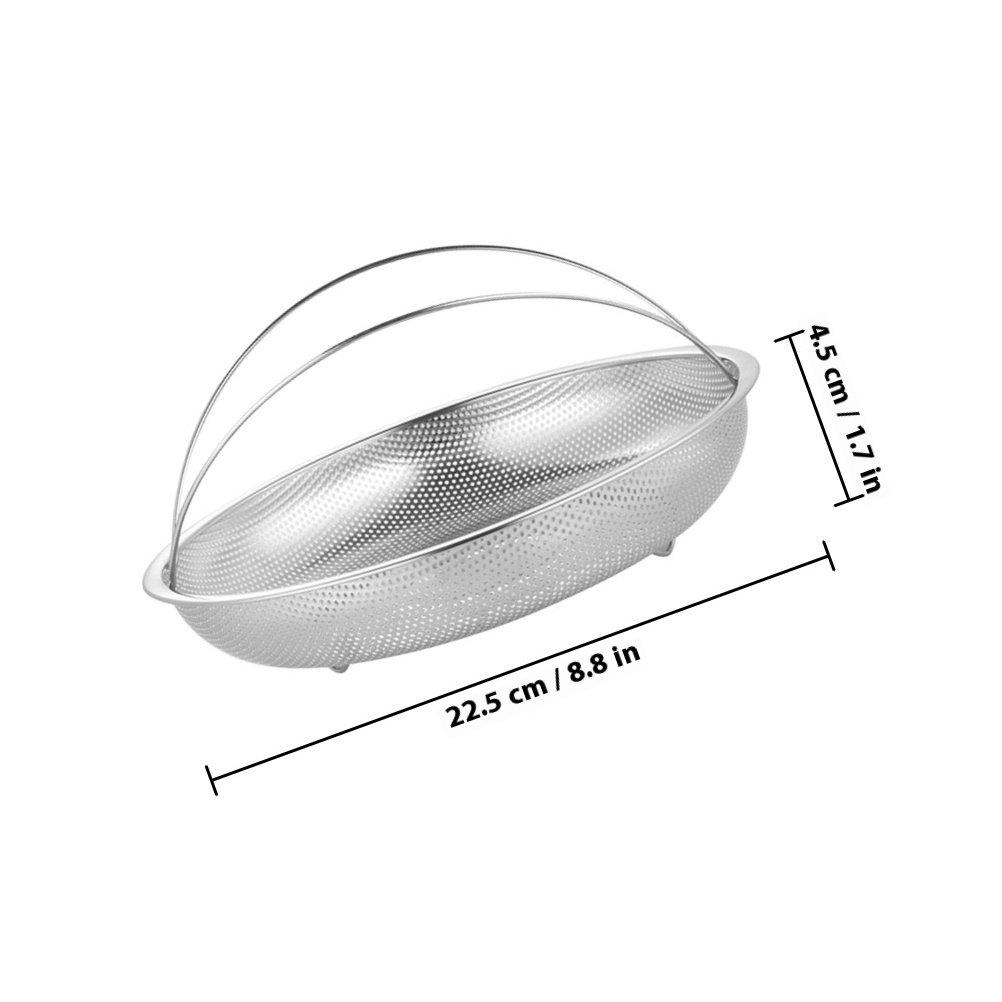 Rice Steamer Basket Stainless Steel Food Steamer Basket Multifunctional Vegetable Steaming Rack Compact Lightweight