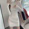 HELIAR Frauen Herbst Rollkragen Verdicken Warme Bodycon Kleid Langarm Stricken Solide Büro Pullover Kleid Für Frauen 2024 Winter