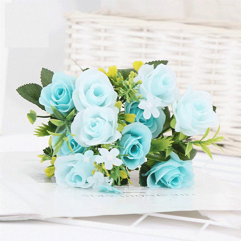 1 Mazzo di Rose Simulate Fiori Artificiali Mazzo Accessorio per Fotografia per Bouquet da Sposa Decorazione per la Casa Accessori per Feste