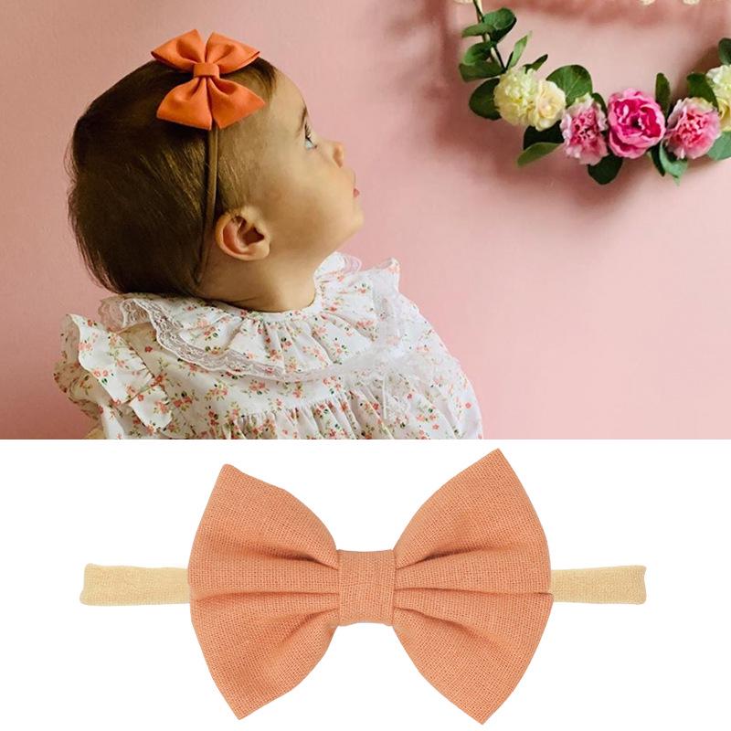 Baby-Stirnband-Set aus Nylon und Baumwolle: Stirnbänder mit Schleife und Leinen in Geschenkbox.