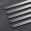 AOOSY Chopsticks, Set of 10, 24cm, Stainless Steel, Korean Metal, Vacuum-Sealed, Lightweight, Korean Tableware, Made In Our Own Factory, Mirror Finish