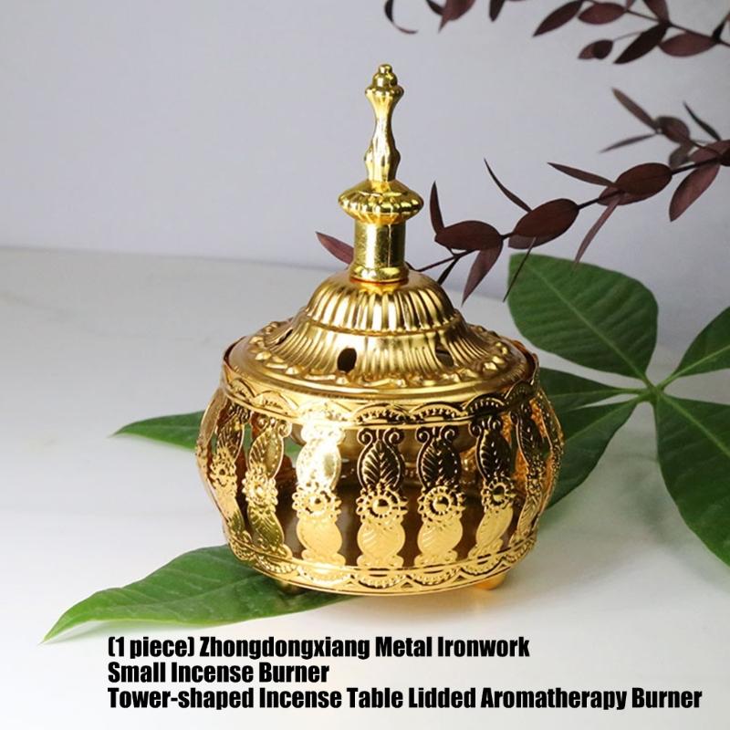 Arabische Metall-Räuchergefäße mit Deckel für Meditationen und Raumduft-Diffusoren Eid Ramadans Bakhoor-Brenner Weihrauchbrenner