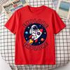 Unisex 100 Cotton TShirt Explore Cute Astronaut Ride Rocket Planet Star Space Print Oversize Casual Short Sleeve Tee