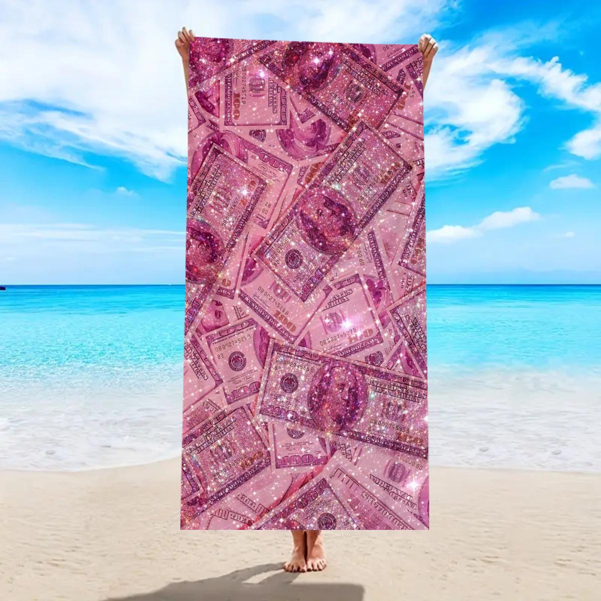 

1pc ultra-fine fiber large beach towel, quick drying and absorbent outdoor swimming, yoga, camping multifunctional beach towel W40*H60(CM)
