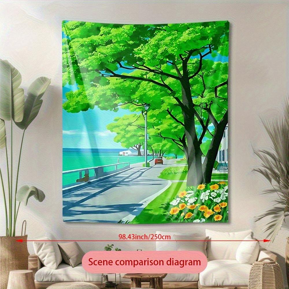 Anime Shimen Road Digital Printing Polyester Wall Tapestry Suitable For Use In Living Rooms Bedrooms Offices Bars And Party