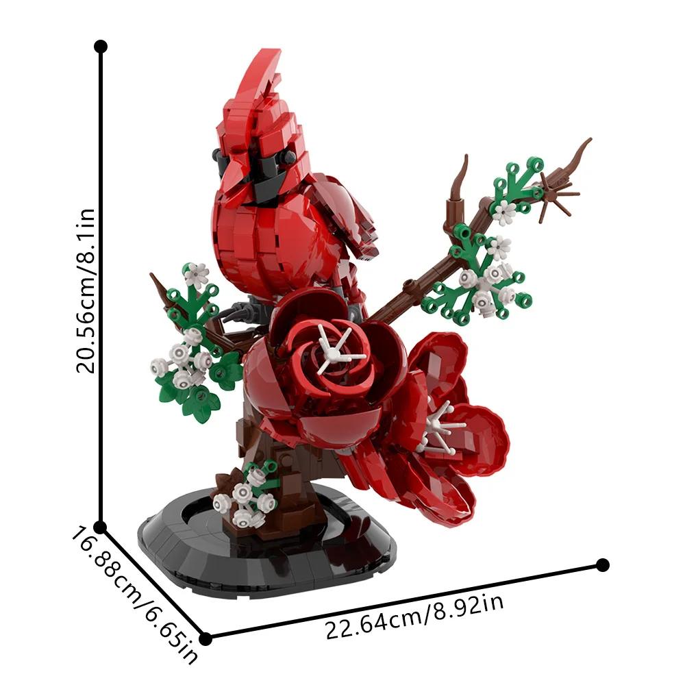 

MOC Northern Cardinal Bird Bricks Model Christmas Cardinalis Red Bird Building Blocks Assembly Toys Kids DIY Birthday Gifts