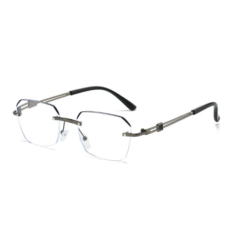 Retro Men Metal Frame Glasses Fashion Rimless Women Eye Protection Anti Blue Light Computer Eyewear