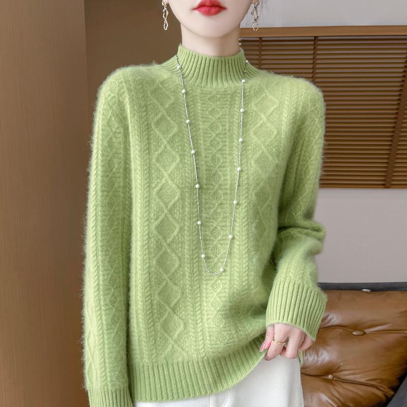 Damen Kaschmirpullover Qinghe Kaschmir 30% Kaschmir 70% Wolle warm und modisch Allrounder Herbst und Winter