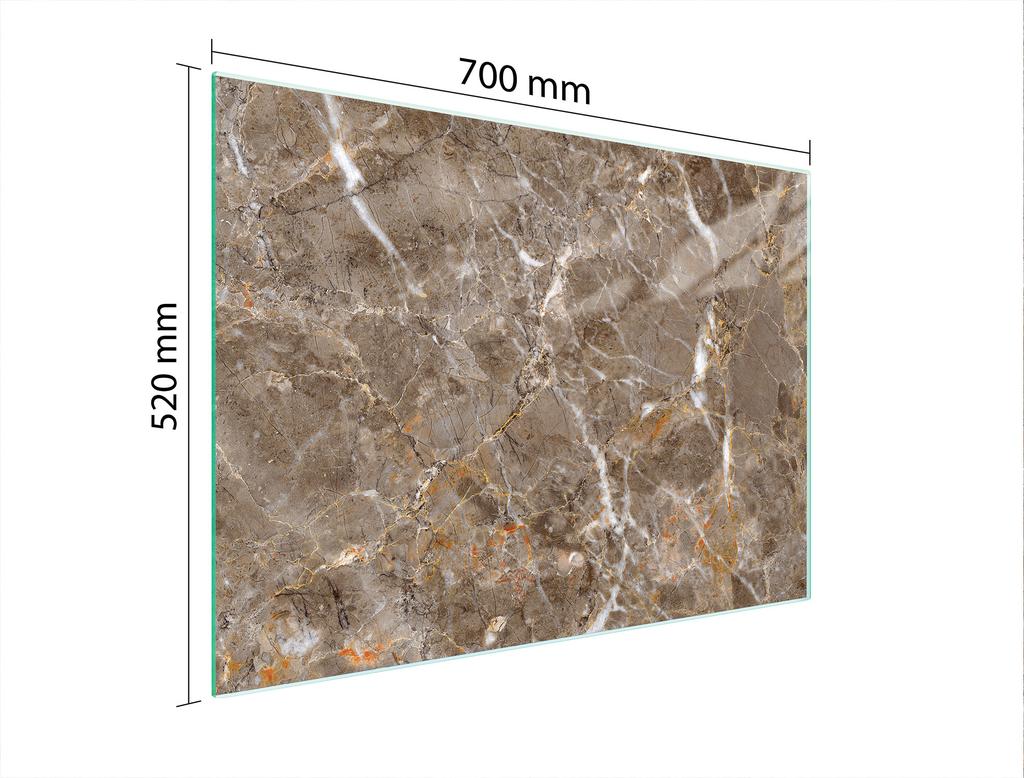 PLACA PROTECTORA DE CRISTAL PARA COCINA 70x52 MÁRMOL