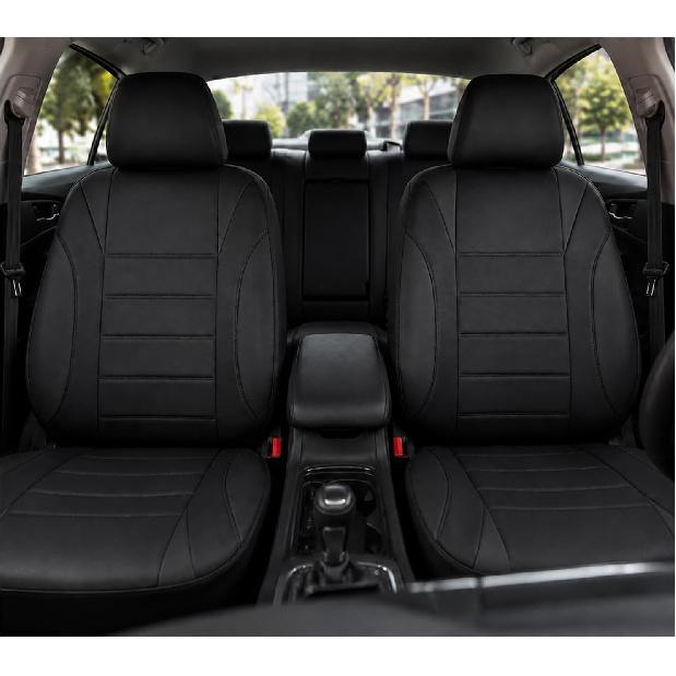 4 PCS Waterproof Car Seat Covers, Quick Setup Auto Front Seats Protector with Separate Headrest Cover, Comfortable Sporty Seats Cover with EVA Foam
