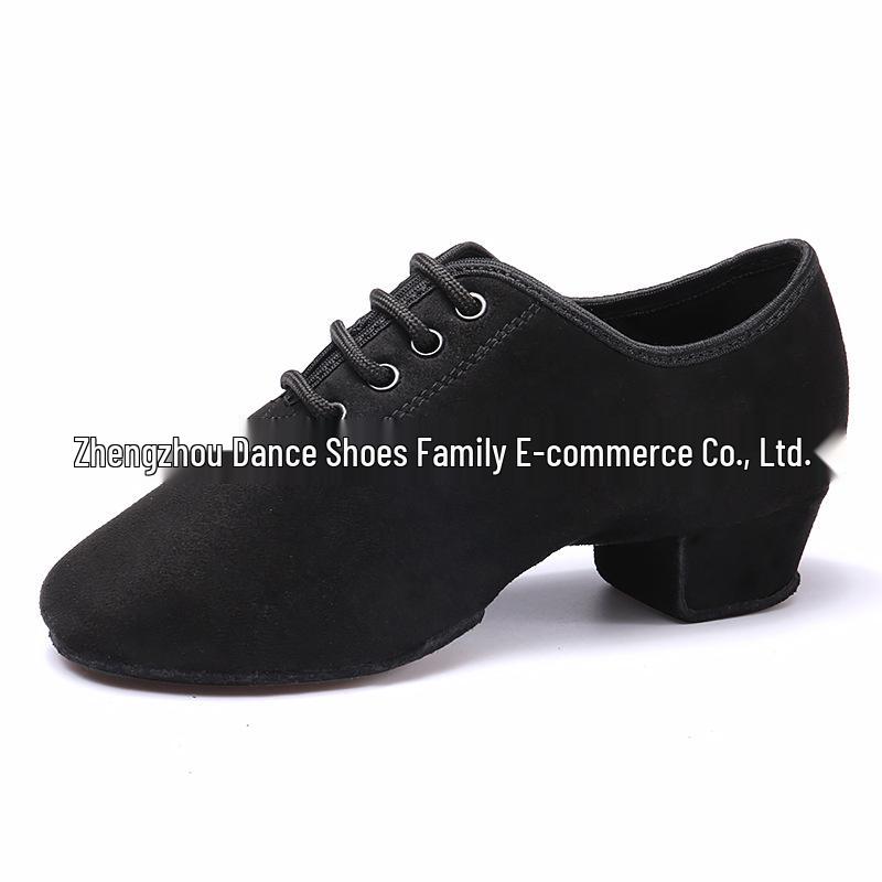 

Girls Soft Sole Deer Velvet Latin Dance Shoes with Medium Heel for Indoor Practice 30