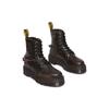 DR. Martens Warner Bros. X Jadon Series Leder Runde Zehe Schnürschuhe Bequeme Kurze Martin Stiefel 5cm Unisex Stiefel Dunkelgrau-Braun 31746302