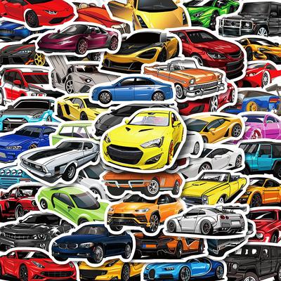 50Pcs Racing Car Graffiti Stickers Laptop Guitar Luggage Skateboard Car Sticker