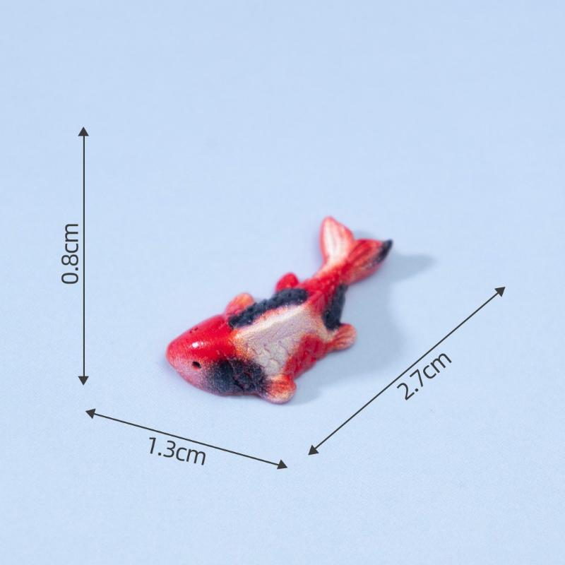 Mini-Harz-Koi-Fisch-Figuren Lebendige Mehrfarbige Lotus-Ornamente Korrosionsbeständig für Aquarium-Fischbecken Bonsai-Landschaftsgestaltung Dekor