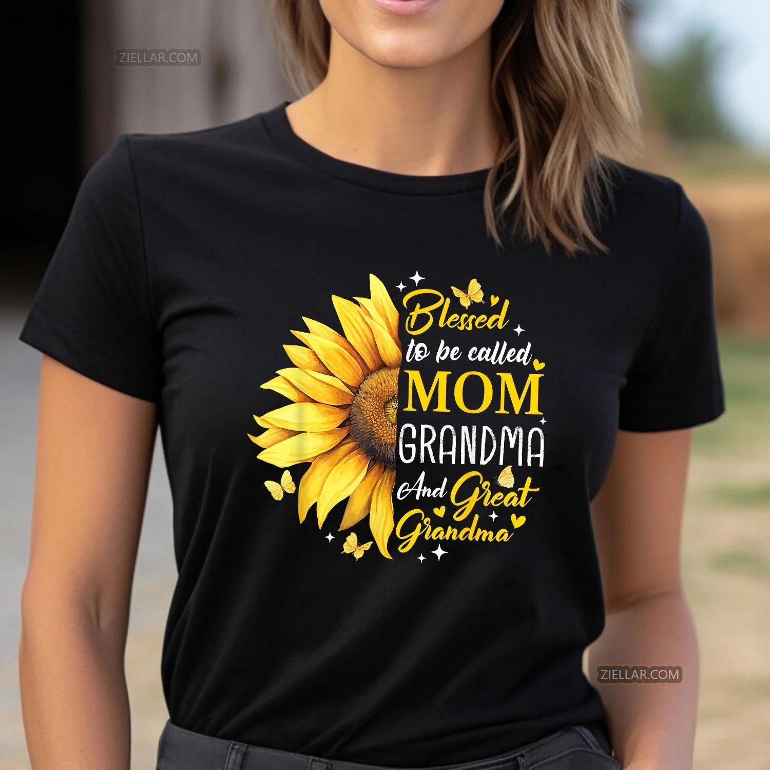 Blessed to Be Called Mom Grandma and Great Grandma T-shirt, Mother s Day Tee M