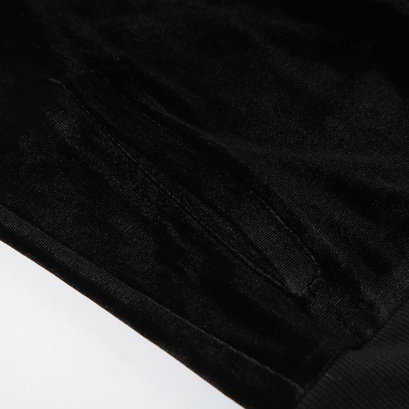 2KWEIRD Y2K Aesthetic Faux Feathers Hooded Cardigan Black Velvet Furry Ball Decorate Zip Up Hoodies Jackets Retro Gothic Coats