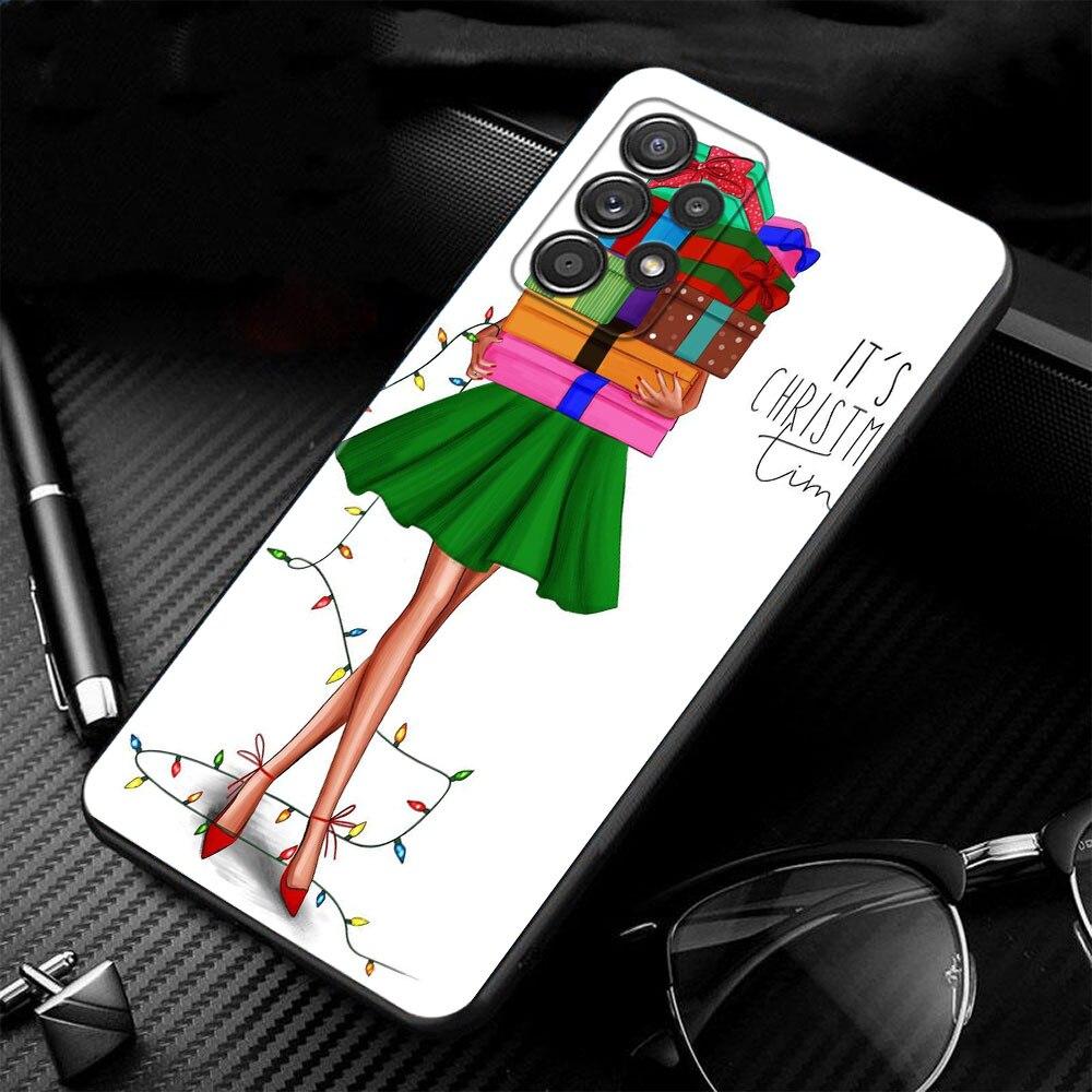 Phone Case For Samsung Galaxy A52s A73 A72 A53 A33 A32 A13 A02s A21s A12 A31 A91 A51 A71 A41 A23 A11 Christmas Tree Girl Gift