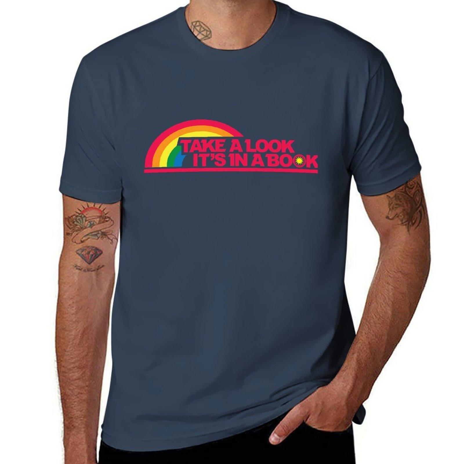 Reading Rainbow Take A Look Its In A Book Tshirt Retro Graphic Print Tshirt S