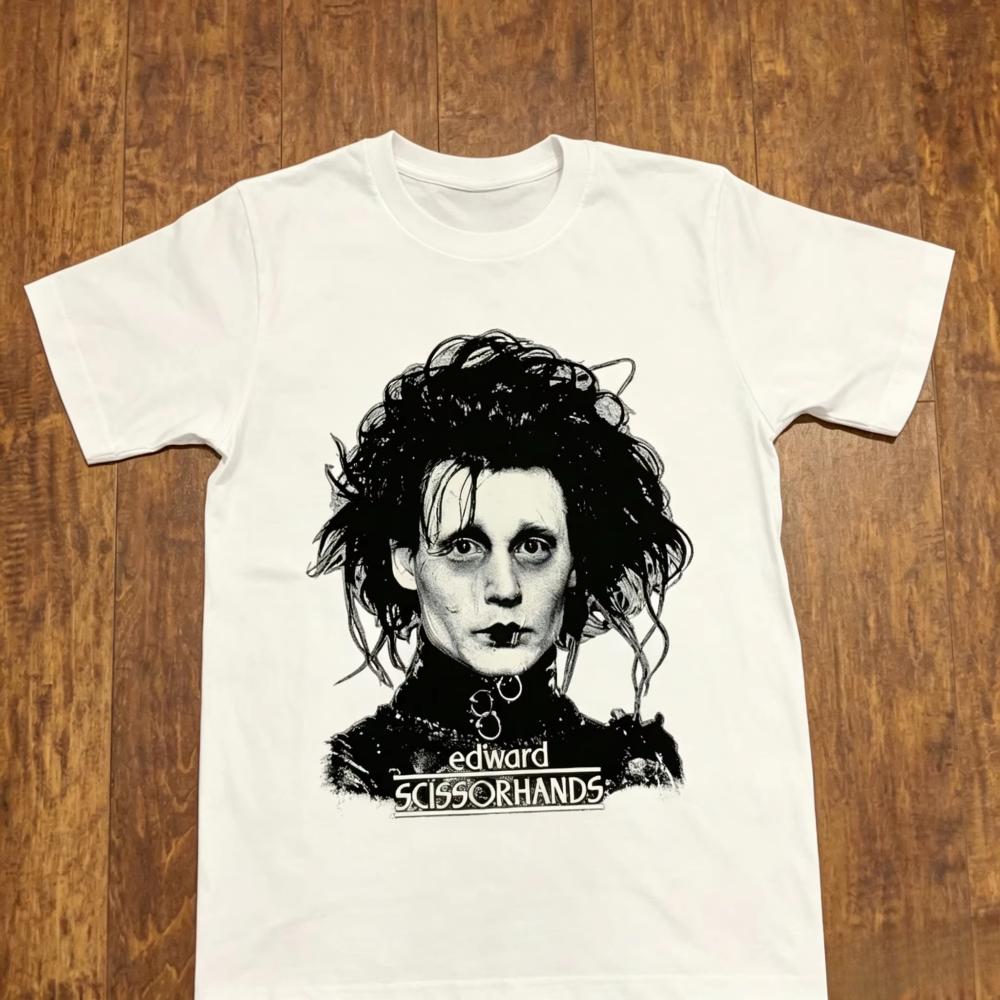 Edward Scissorhands Retro Graphic T-Shirt Men Women Tim Burton Movie Fan Casual Streetwear Short Sleeve Tee