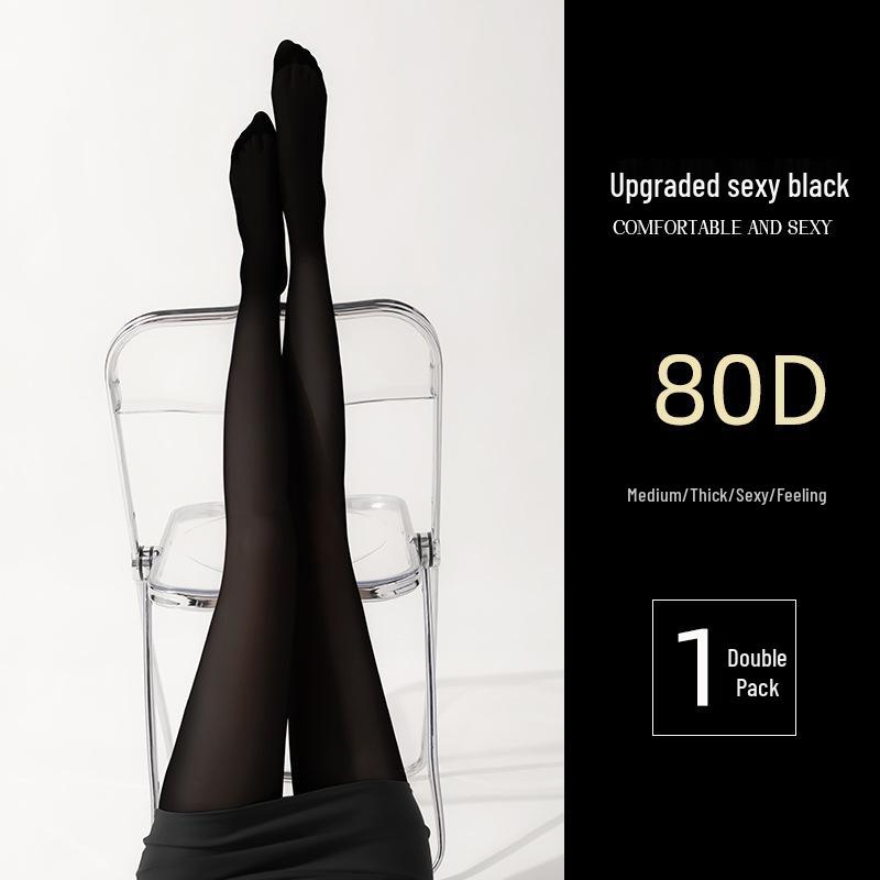 Women's 0D Anti-Snag Durable Sheer Black Stockings, Non-Slip and Sexy Pantyhose