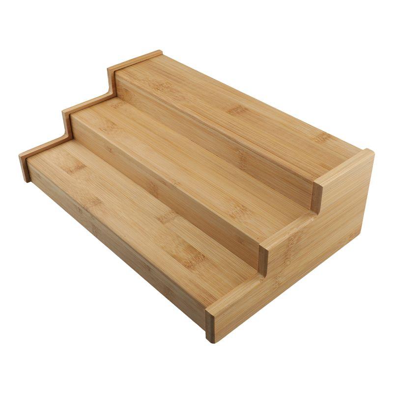 

AEE2-3-Tier Non-Expandable Bamboo Spice Rack Step Shelf Cabinet Organizer
