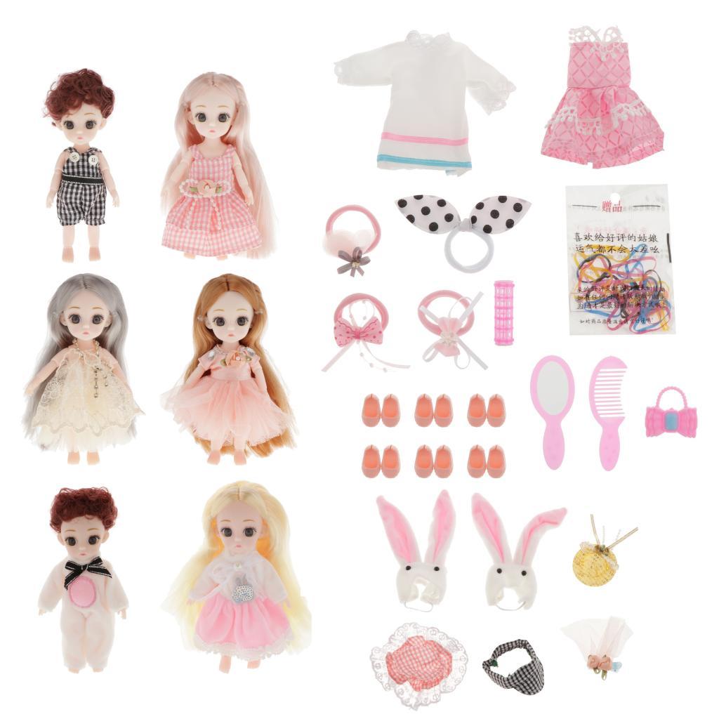 6   Гибкое тело куклы BJD 3D Большие глаза Реалистичные ресницы Куклы-девочки DIY