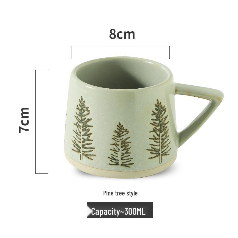 Nordic Retro Ceramic Christmas Mug - Office & Breakfast Coffee Cup
