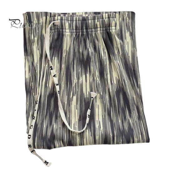 

Женские повседневные брюки, прямые широкие брюки с чернильным принтом, длинные брюки с эластичной резинкой на талии, тонкие походные брюки с регулируемым шнурком серый