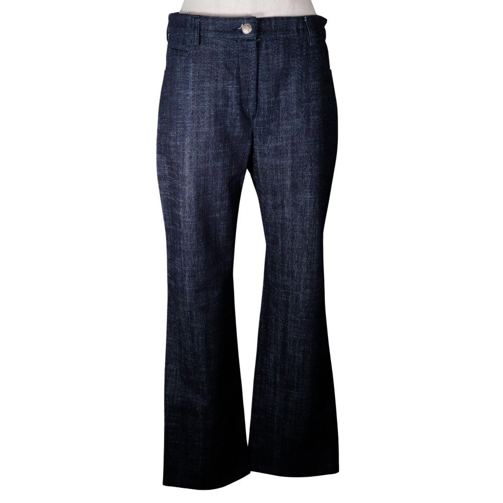 Chanel Wappen Denim Pants P25298V16033 05C Indigo Cotton Women Used