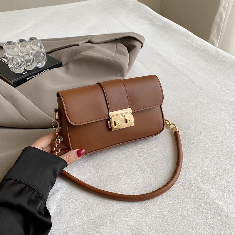

Elegant Pu Leather Small Square Bag Versatile Chain Shoulder Bag For Daily Wear StyleD