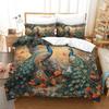Cute Peacock 3D Printing Duvet Cover Set Bedding Set Beautiful Animals Microfiber And Pillowcase With Hidden Zipper For Kids
