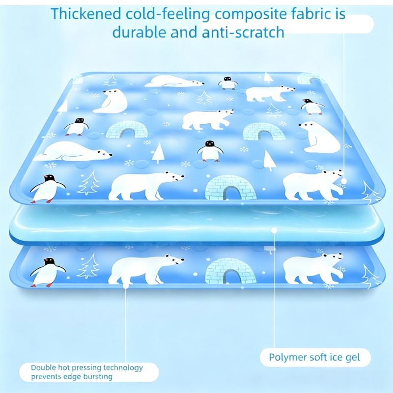 Summer Physical Cooling Pet Ice Mat Wear-resistant Waterproof Dogs Cooling Pad Reusable Puppy Kitten Sleeping Mat Pets Suppllies